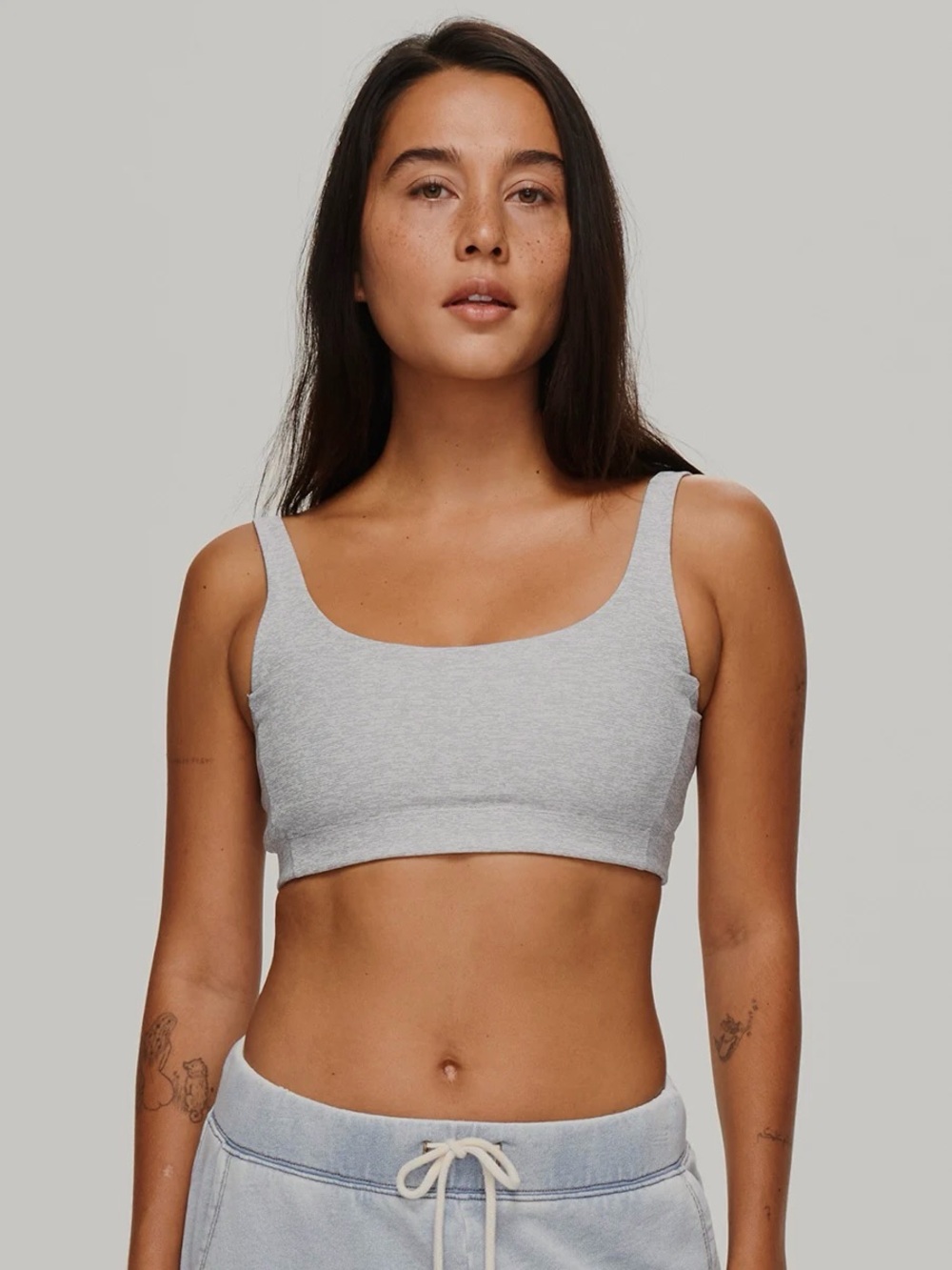 Outdoor Voices Double Time Sports Set in Dove (Leggings + Sports Bra)